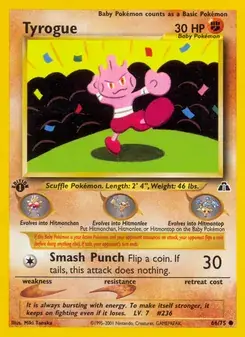Tyrogue 66/75 Neo Discovery Pokémon card
