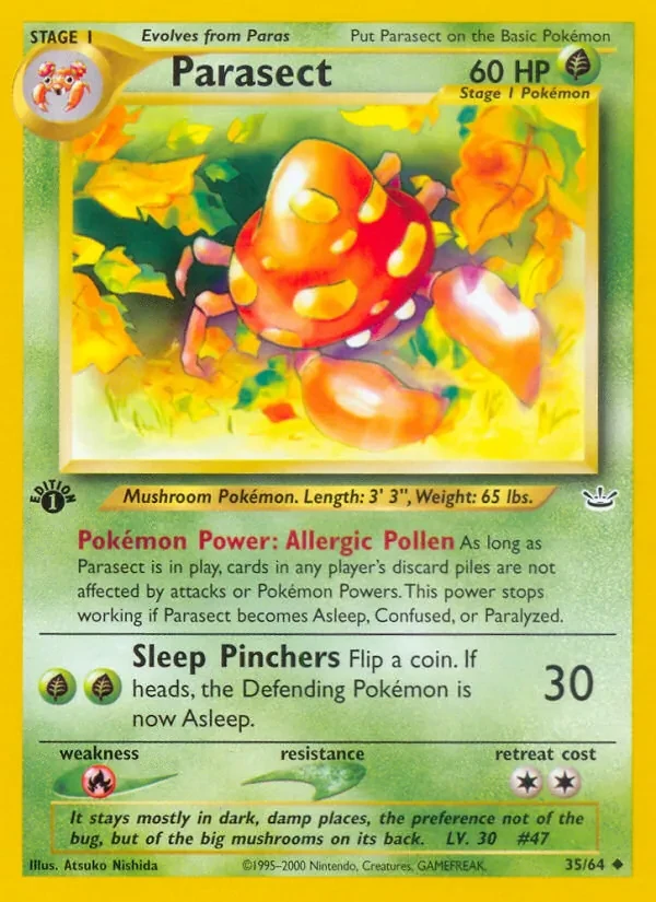Parasect 35/64 Neo Revelation Pokémon card