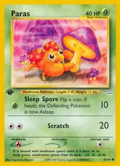 Paras 47/64 Neo Revelation Pokémon card
