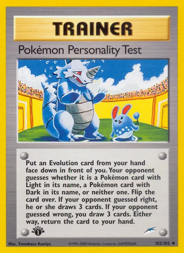 Pokémon Personality Test 102/105 Neo Destiny Pokémon card