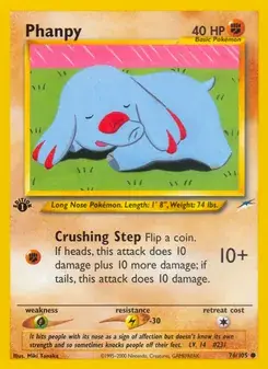 Phanpy 76/105 Neo Destiny Pokémon card