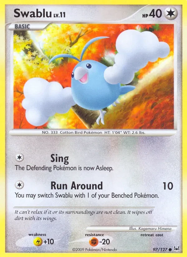 Swablu 97/127 Platinum Pokémon card