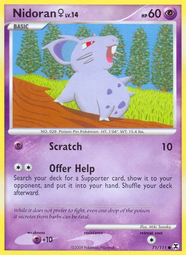 Nidoran ♀ 71/111 Rising Rivals Pokémon card