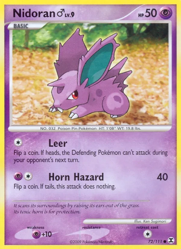 Nidoran ♂ 72/111 Rising Rivals Pokémon Karte