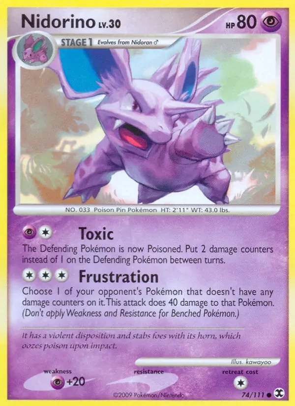 Nidorino 74/111 Rising Rivals Pokémon card