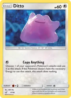 Ditto 17/18 Detective Pikachu Pokémon card