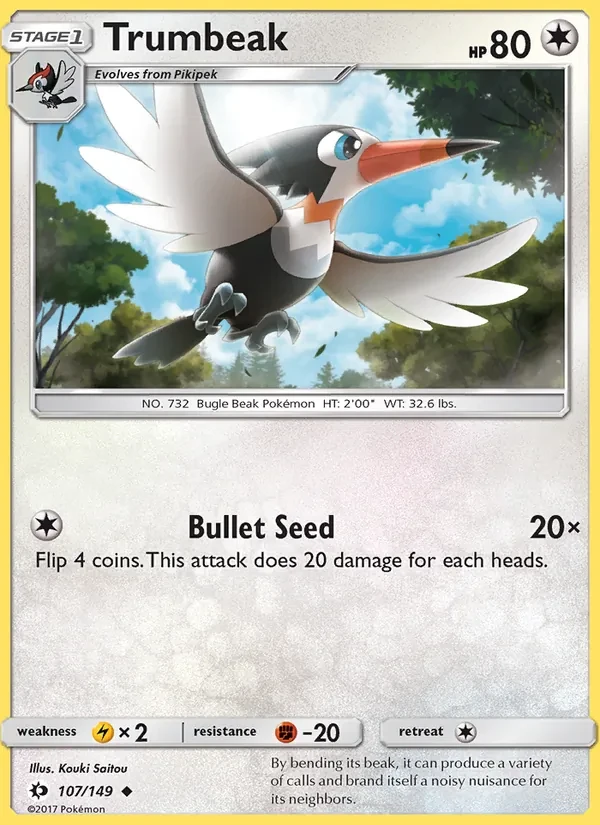 Trumbeak 107/149 Sun & Moon Pokémon card