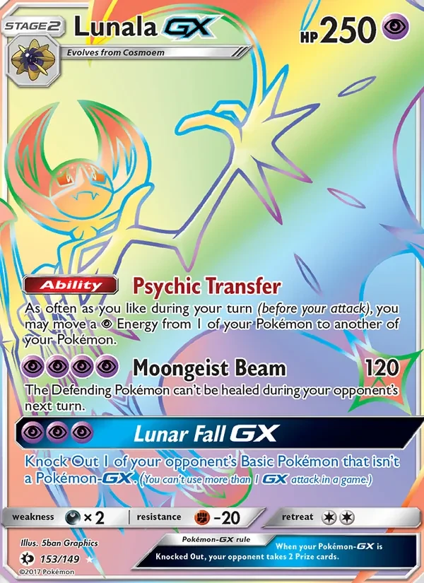 Lunala GX 153/149 Sun & Moon Pokémon card