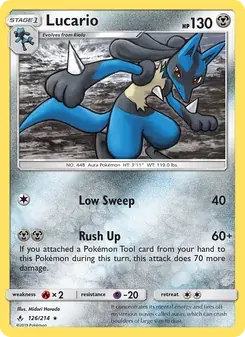 Lucario 126/214 Unbroken Bonds Pokémon card