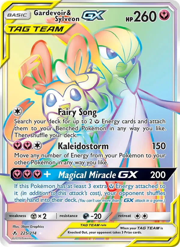 Gardevoir & Sylveon GX 225/214 Unbroken Bonds Pokémon card