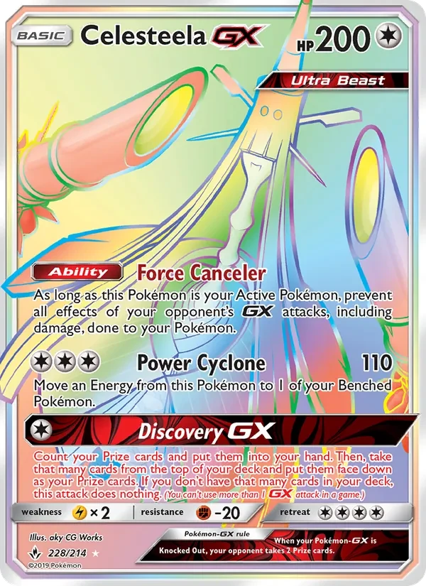 Celesteela GX 228/214 Unbroken Bonds Pokémon card