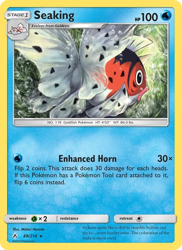 Seaking 49/214 Unbroken Bonds Pokémon card