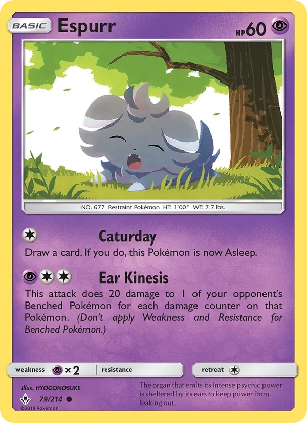 Espurr 79/214 Unbroken Bonds Pokémon card