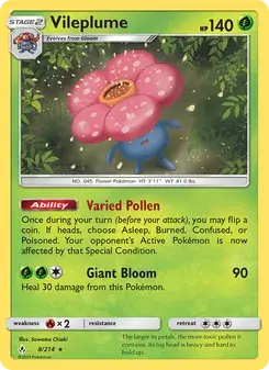 Vileplume 8/214 Unbroken Bonds Pokémon card