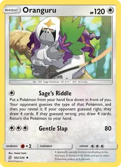 Oranguru 182/236 Unified Minds Pokémon card