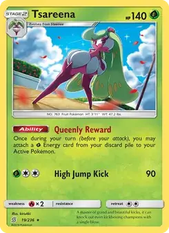 Tsareena 19/236 Unified Minds Pokémon card