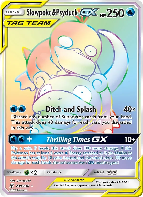 Slowpoke & Psyduck GX 239/236 Unified Minds Pokémon card