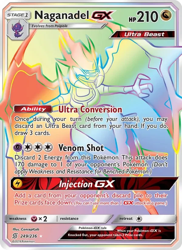 Naganadel GX 249/236 Unified Minds Pokémon card