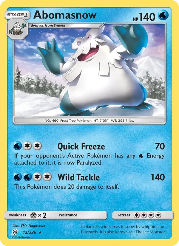 Abomasnow 42/236 Unified Minds Pokémon card