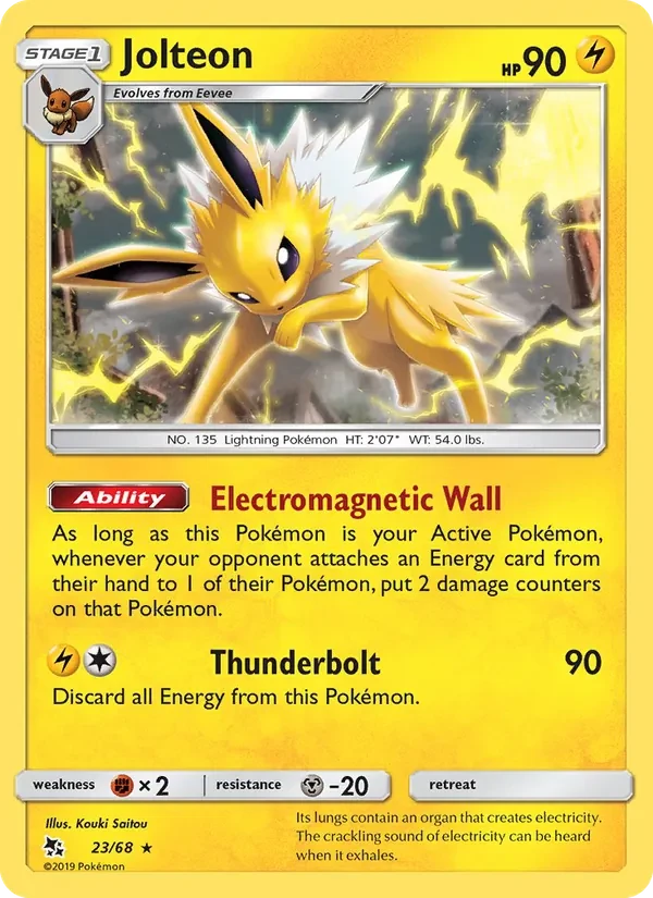 Jolteon 23/68 Hidden Fates Pokémon Karte