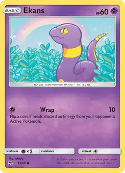 Ekans 25/68 Hidden Fates Pokémon card