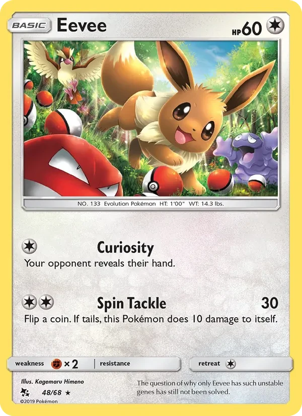 Eevee 48/68 Hidden Fates Pokémon card