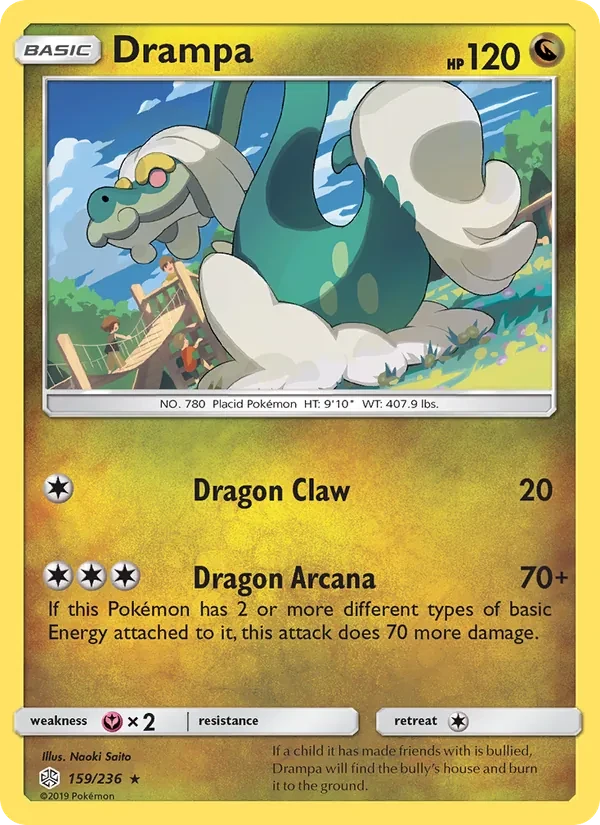 Drampa 159/236 Cosmic Eclipse Pokémon Karte