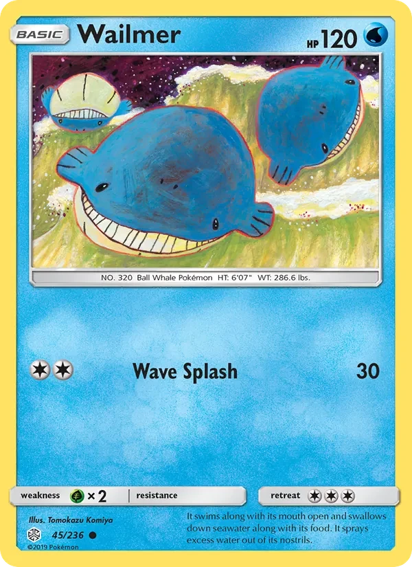 Wailmer 45/236 Cosmic Eclipse Pokémon card