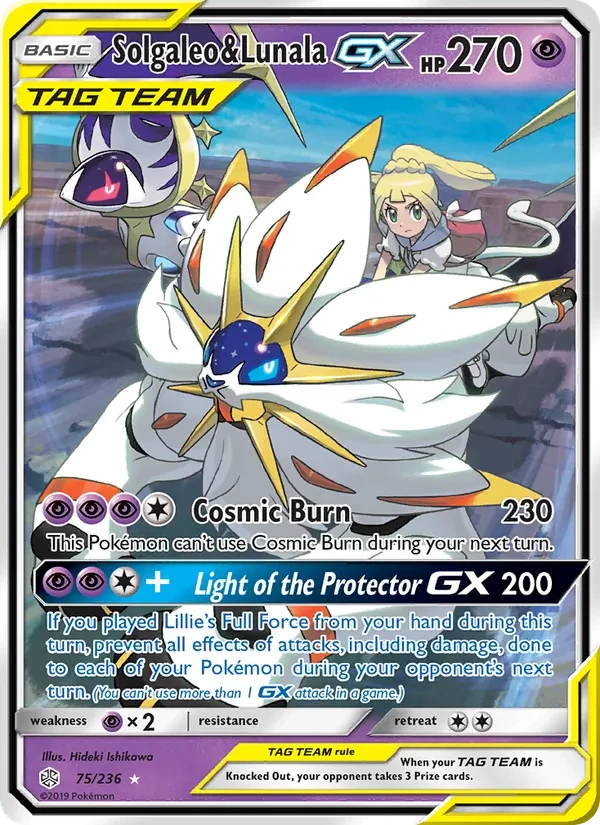 Solgaleo & Lunala GX 75/236 Cosmic Eclipse Pokémon card