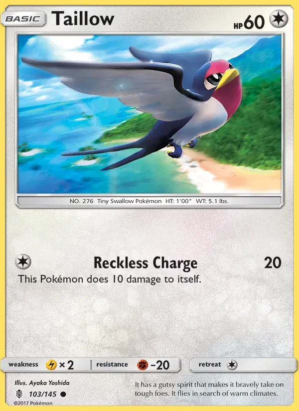 Taillow 103/145 Guardians Rising Pokémon card
