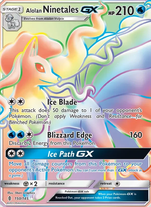 Carte Pokémon Alolan Ninetales GX 150/145 Guardians Rising