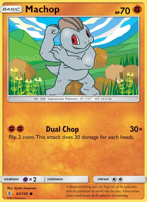 Machop 62/145 Guardians Rising Pokémon card