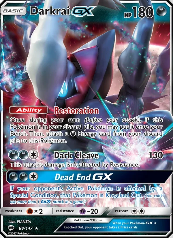 Darkrai GX 88/147 Burning Shadows Pokémon card