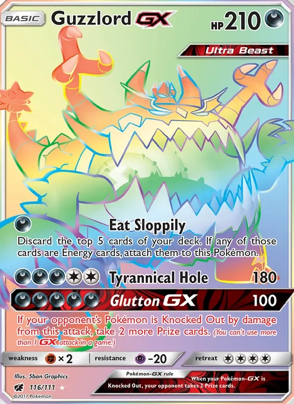 Guzzlord GX 116/111 Crimson Invasion Pokémon card