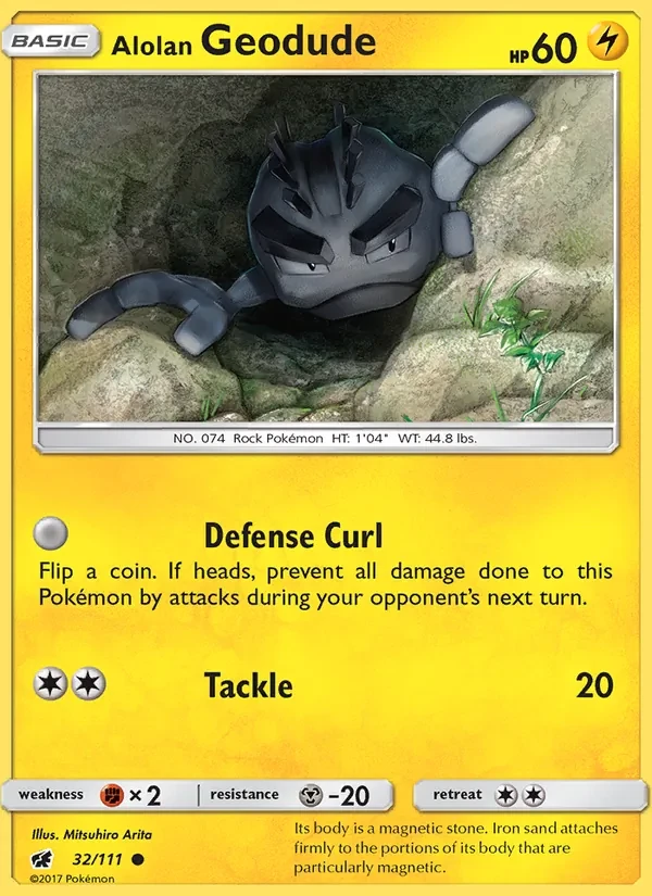 Alolan Geodude 32/111 Crimson Invasion Pokémon card
