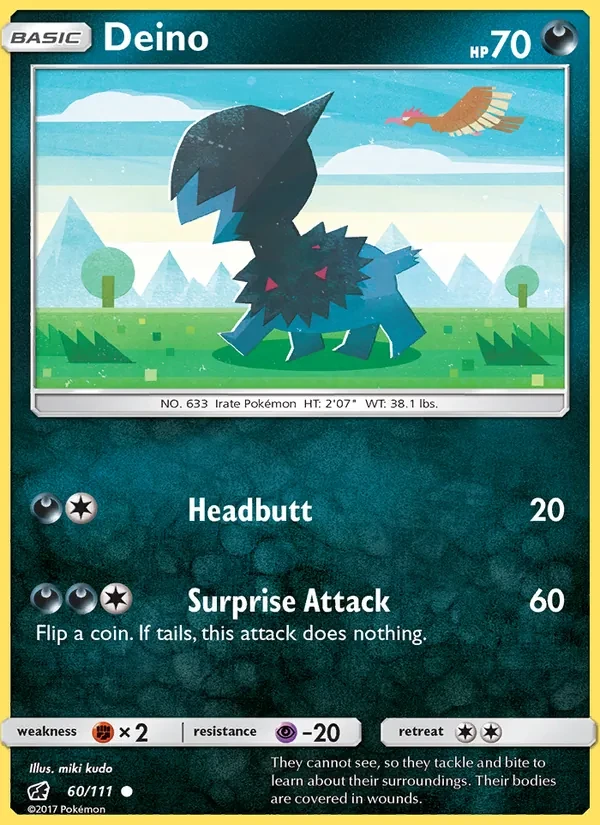 Deino 60/111 Crimson Invasion Pokémon card