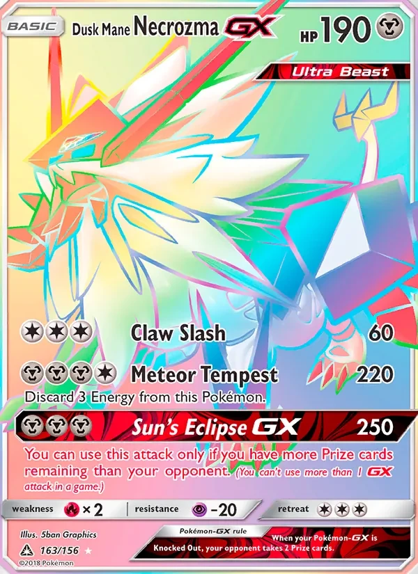 Dusk Mane Necrozma GX 163/156 Ultra Prism Pokémon Karte