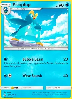 Prinplup 33/156 Ultra Prism Pokémon card