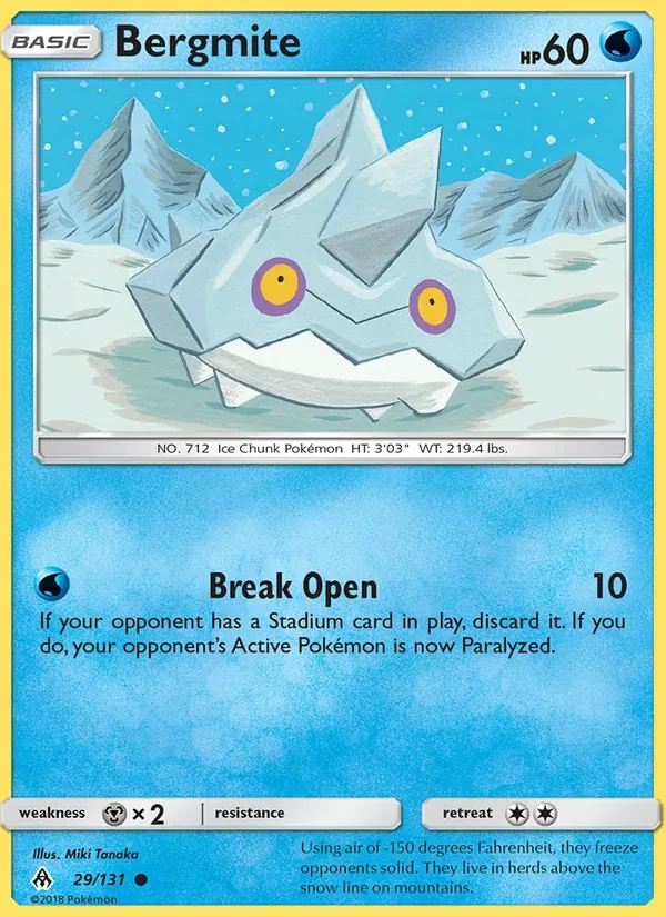 Bergmite 29/131 Forbidden Light Pokémon card