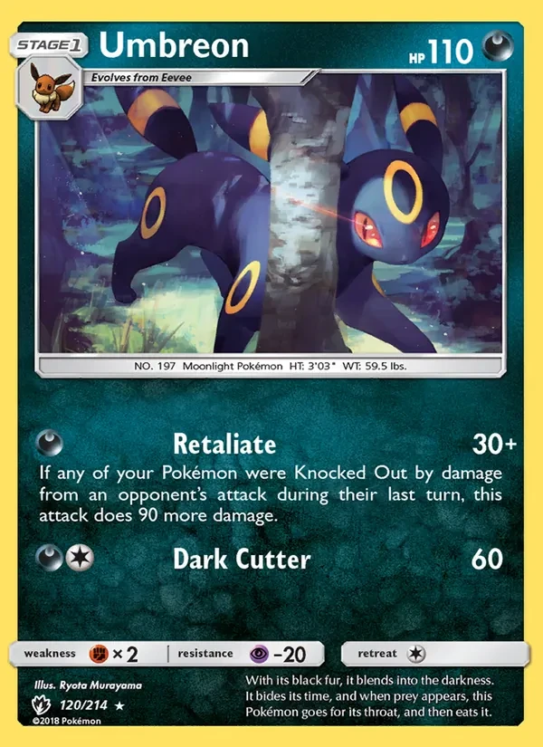 Umbreon 120/214 Lost Thunder Pokémon card