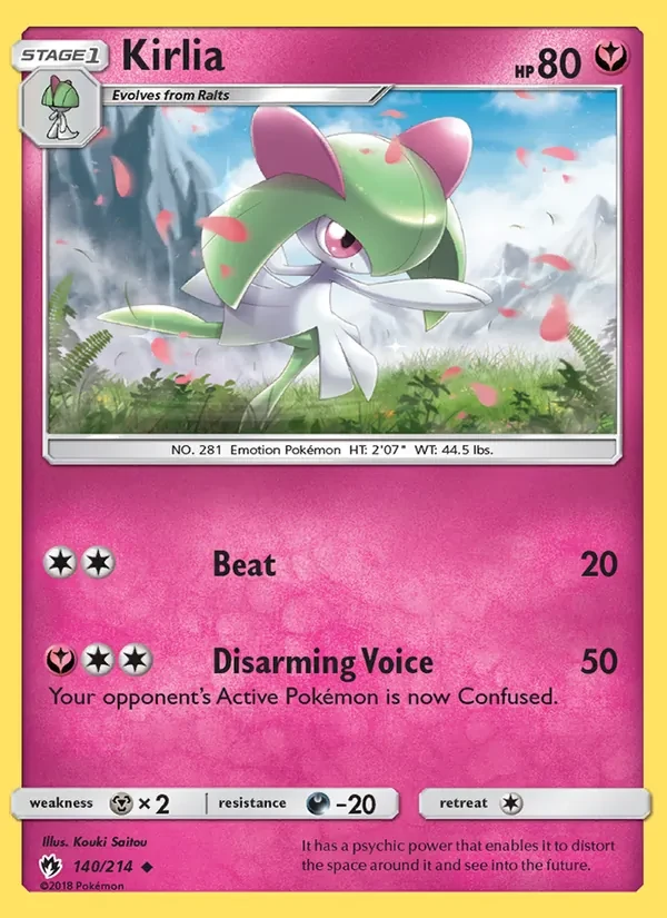 Kirlia 140/214 Lost Thunder Pokémon card