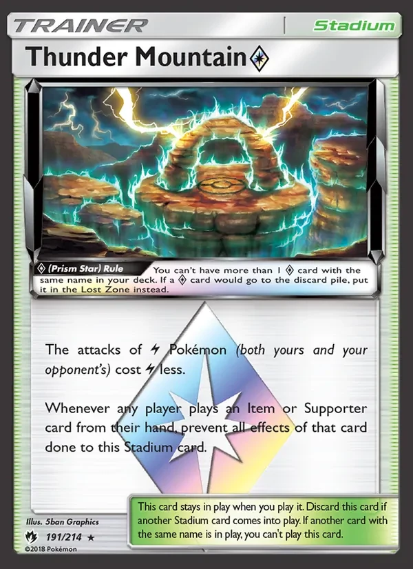 Carte Pokémon Thunder Mountain ◇ 191/214 Lost Thunder