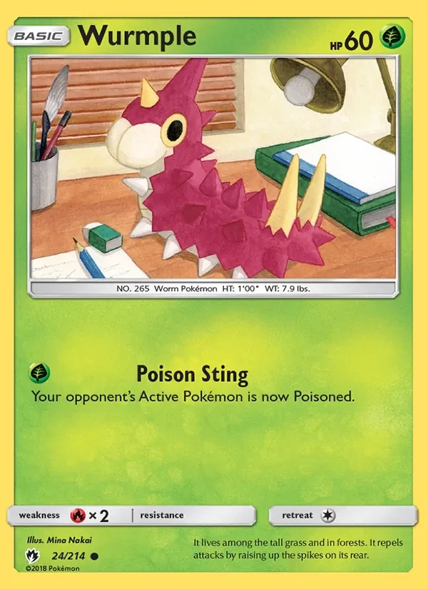 Wurmple 24/214 Lost Thunder Pokémon card