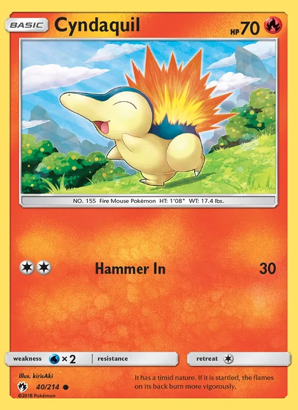 Cyndaquil 40/214 Lost Thunder Pokémon card