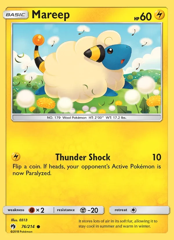 Mareep 76/214 Lost Thunder Pokémon kaart