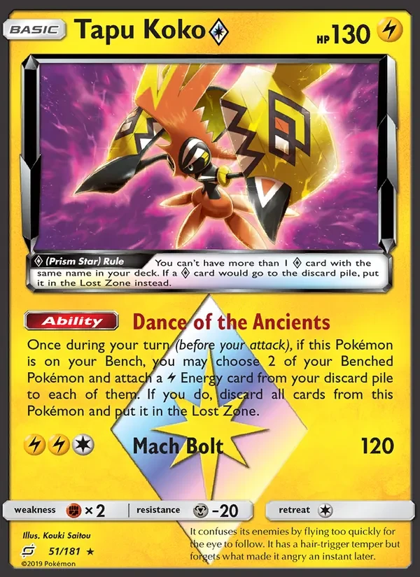Tapu Koko ◇ 51/181 Team Up Pokémon card