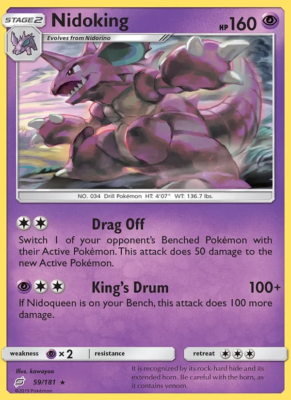 Nidoking 59/181 Team Up Pokémon card