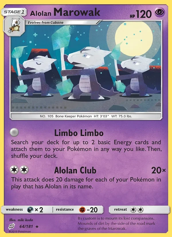 Alolan Marowak 64/181 Team Up Pokémon card