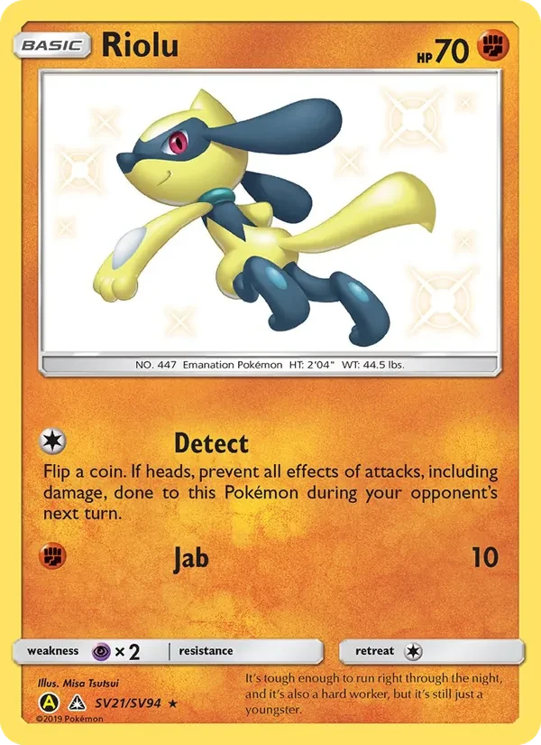 Riolu SV21 Hidden Fates Shiny Vault Pokémon card