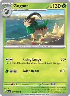 Gogoat 012/198 Scarlet & Violet Pokémon card